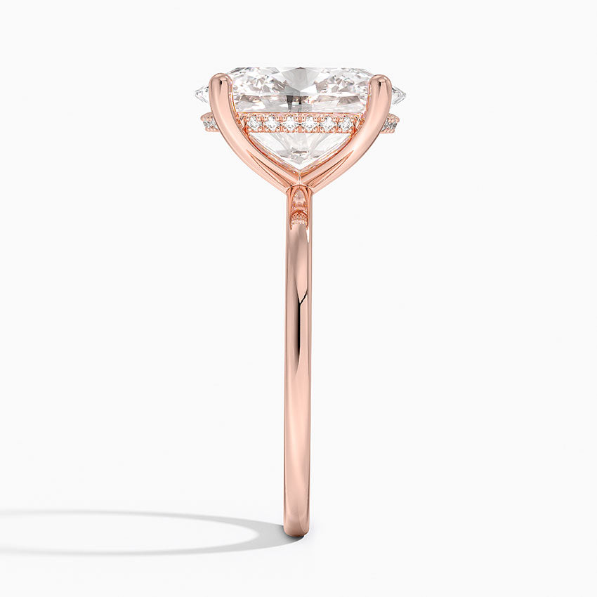 Oval Cut Diamond Solitaire Engagement Ring in Solid Gold⁠