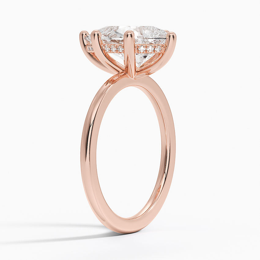 Pear Cut Diamond Solitaire Engagement Ring in Solid Gold⁠