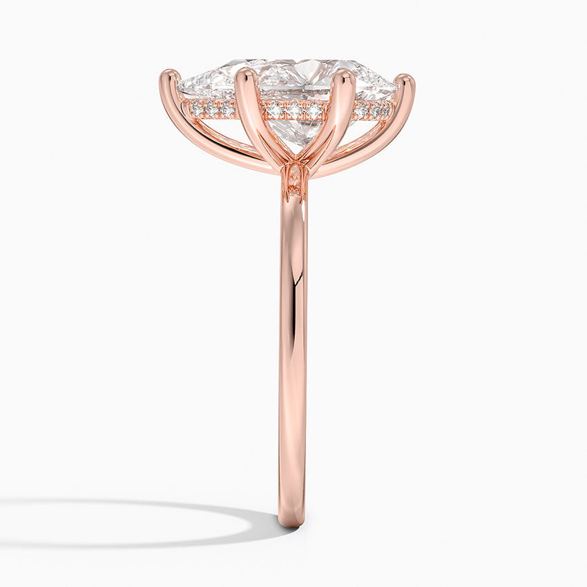 Pear Cut Diamond Solitaire Engagement Ring in Solid Gold⁠