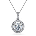 Round Halo Lab Diamond Pendant (0.5 ct.) Necklace 18K Gold