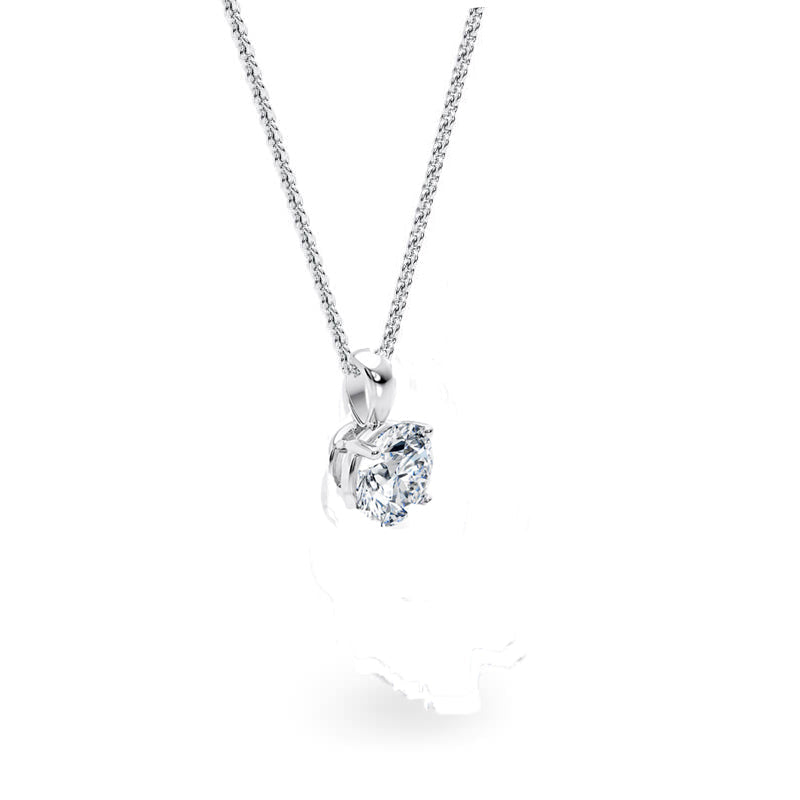 Round Pendant Lab Diamond Necklace 18K Gold