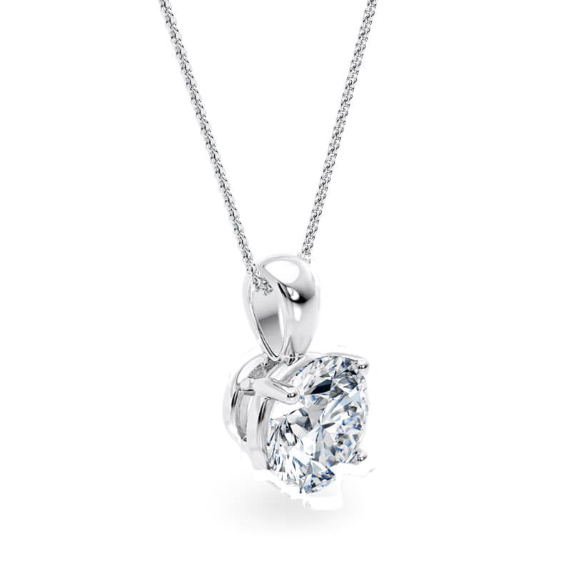 Round Pendant Lab Diamond Necklace 18K Gold