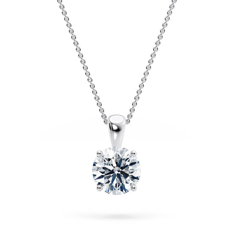 Round Pendant Lab Diamond Necklace 18K Gold