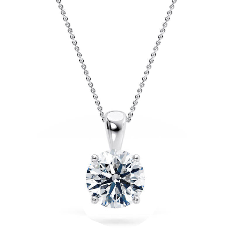 Round Pendant Lab Diamond Necklace 18K Gold