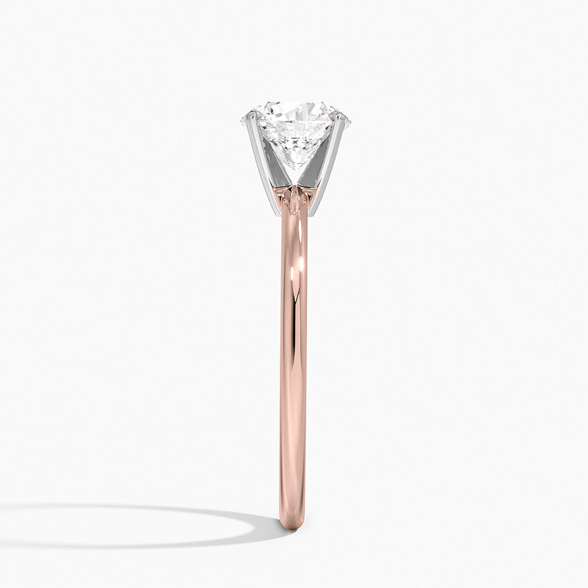Classic Round Cut Solitaire Engagement Ring in Solid Gold⁠