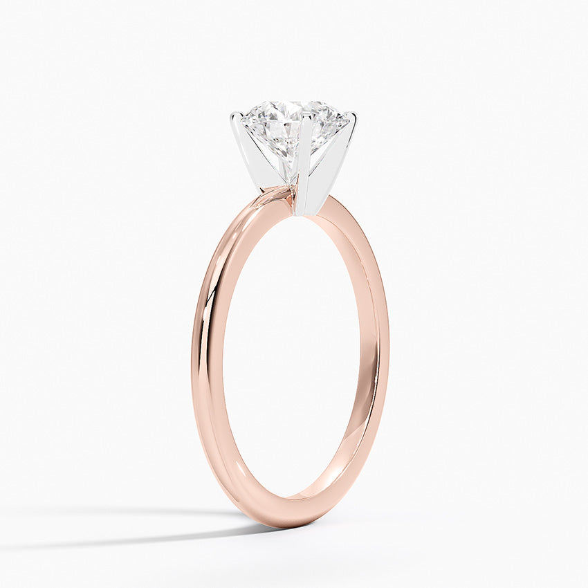 Classic Round Cut Solitaire Engagement Ring in Solid Gold⁠