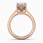 18K Solid Gold Cushion Hidden Halo Tulip Diamond Ring