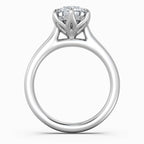 Pear Cut Tulip Basket Hidden Halo Solitaire Engagement Ring in Solid Gold⁠