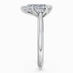 Pear Cut Tulip Basket Hidden Halo Solitaire Engagement Ring in Solid Gold⁠