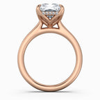 Radiant Cut Solitaire with Hidden Halo Split Shank Engagement Ring in Solid Gold⁠