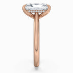 Radiant Cut Solitaire with Hidden Halo Split Shank Engagement Ring in Solid Gold⁠