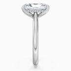 Radiant Cut Solitaire with Hidden Halo Split Shank Engagement Ring in Solid Gold⁠