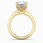 Radiant Cut Solitaire with Hidden Halo Split Shank Engagement Ring in Solid Gold⁠