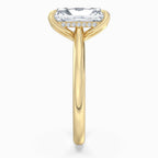 Radiant Cut Solitaire with Hidden Halo Split Shank Engagement Ring in Solid Gold⁠