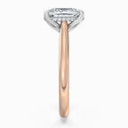 18K Solid Gold Cushion Hidden Halo Tulip Solitaire Ring