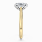 18K Solid Gold Cushion Hidden Halo Tulip Solitaire Ring
