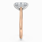 18K Solid Gold Emerald Hidden Halo Tulip Lab Diamond Ring