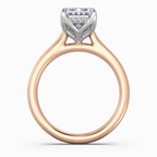 18K Solid Gold Emerald Hidden Halo Tulip Lab Diamond Ring