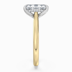 18K Solid Gold Emerald Hidden Halo Tulip Lab Diamond Ring