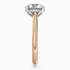 ⁠Round Cut Hidden Halo Solitaire Engagement Ring in Two-Tone Gold⁠