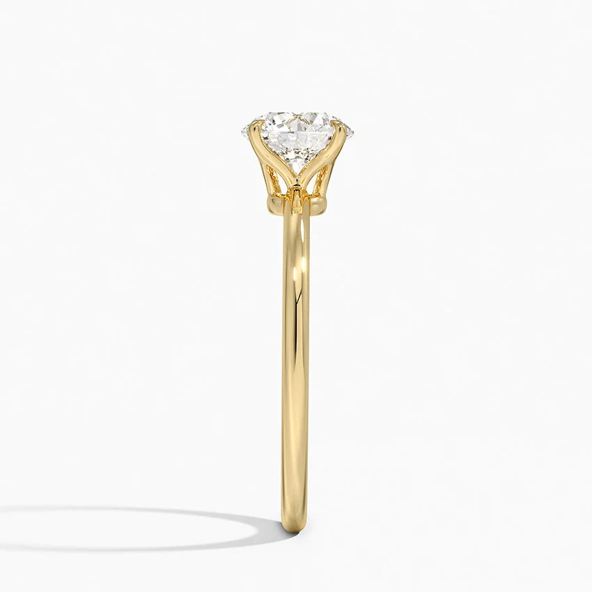 Classic Round Cut Solitaire Engagement Ring in Solid Gold⁠