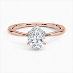 Pear Cut Solitaire Engagement Ring in Solid Gold⁠