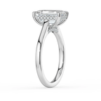 18K Solid Gold Emerald Hidden Halo Solitaire Lab Diamond Ring