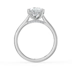 Pear Cut Hidden Halo Bridge Solitaire Engagement Ring in Solid Gold⁠