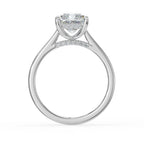 Radiant Cut Solitaire with Hidden Halo Cathedral Engagement Ring in Solid Gold