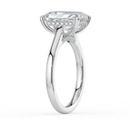 Radiant Cut Solitaire with Hidden Halo Cathedral Engagement Ring in Solid Gold