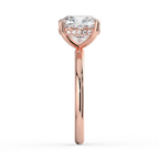 18K Solid Gold Cushion Hidden Halo Solitaire Lab Diamond Ring