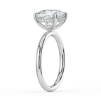 18K Solid Gold Cushion Hidden Halo Solitaire Lab Diamond Ring