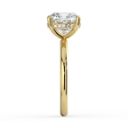18K Solid Gold Cushion Hidden Halo Solitaire Lab Diamond Ring