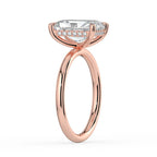 Radiant Cut Solitaire with Hidden Halo Engagement Ring in Solid Gold⁠
