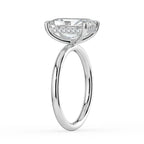 Radiant Cut Solitaire with Hidden Halo Engagement Ring in Solid Gold⁠