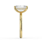 Radiant Cut Solitaire with Hidden Halo Engagement Ring in Solid Gold⁠