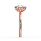 Round Cut Hidden Halo Solitaire Engagement Ring in Solid Gold⁠