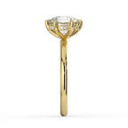 Round Cut Hidden Halo Solitaire Engagement Ring in Solid Gold⁠