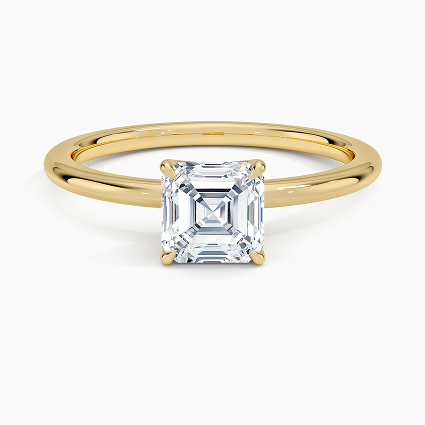 18K Solid Gold Four Prong Solitaire Ring