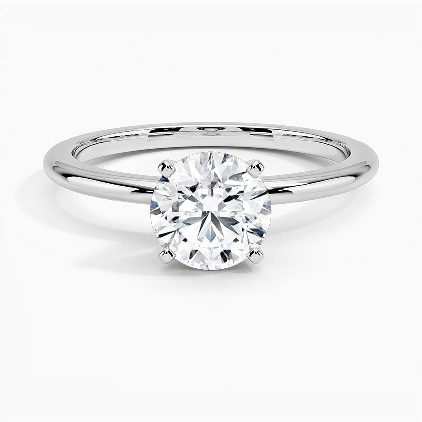 Classic Round Cut Solitaire Engagement Ring in Solid Gold⁠
