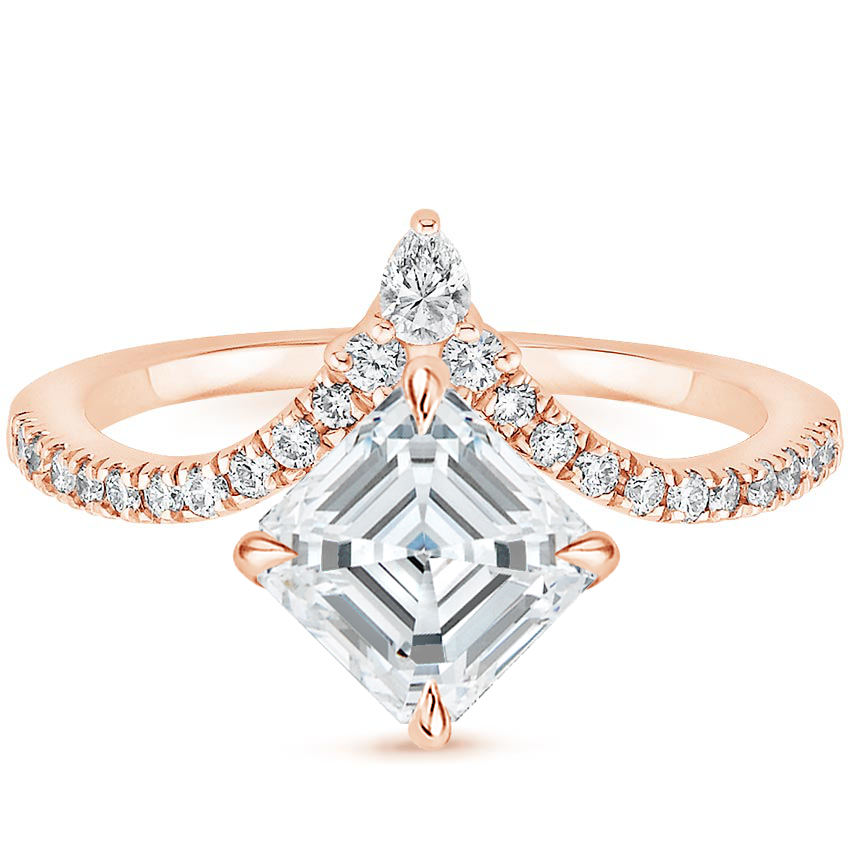 Neenah Unique Lab Grown Diamond Engagement Ring in 18k Gold - Asscher