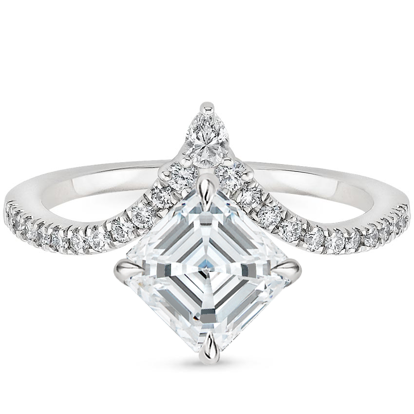 Neenah Unique Lab Grown Diamond Engagement Ring in 18k Gold - Asscher