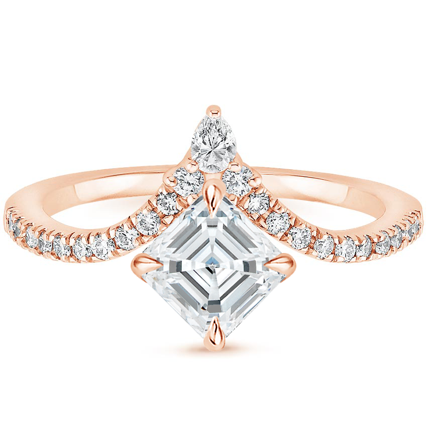 Neenah Unique Lab Grown Diamond Engagement Ring in 18k Gold - Asscher