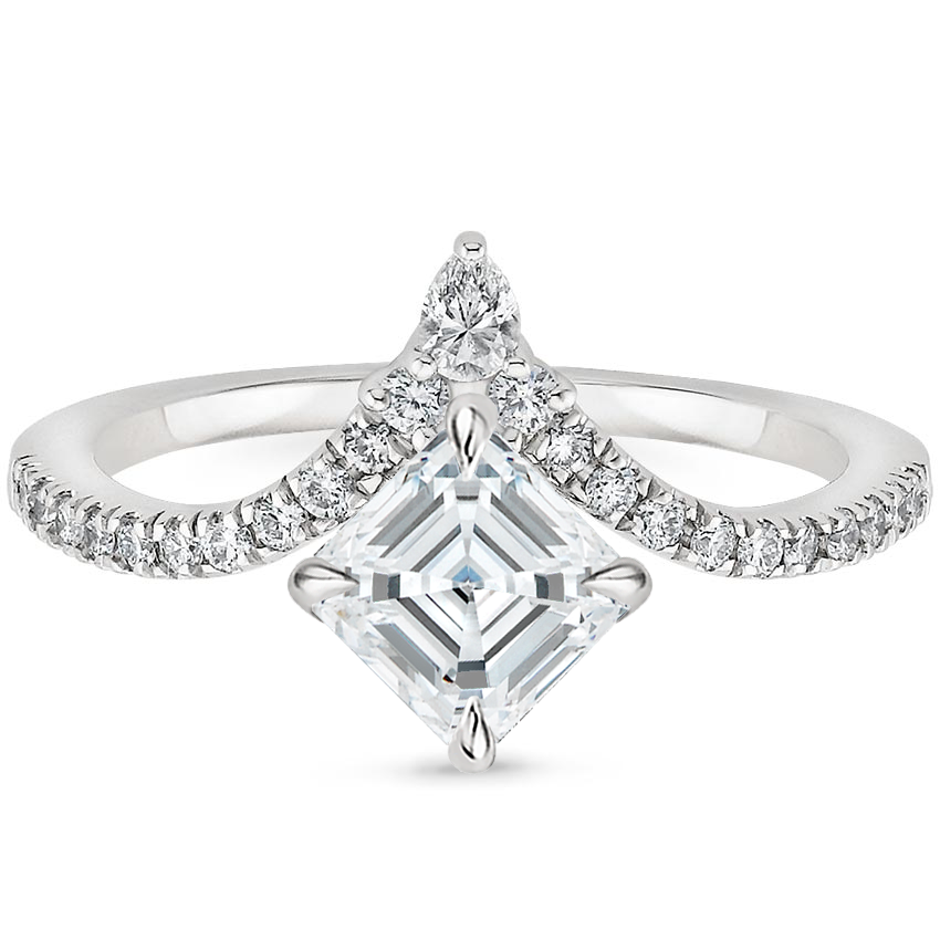 Neenah Unique Lab Grown Diamond Engagement Ring in 18k Gold - Asscher