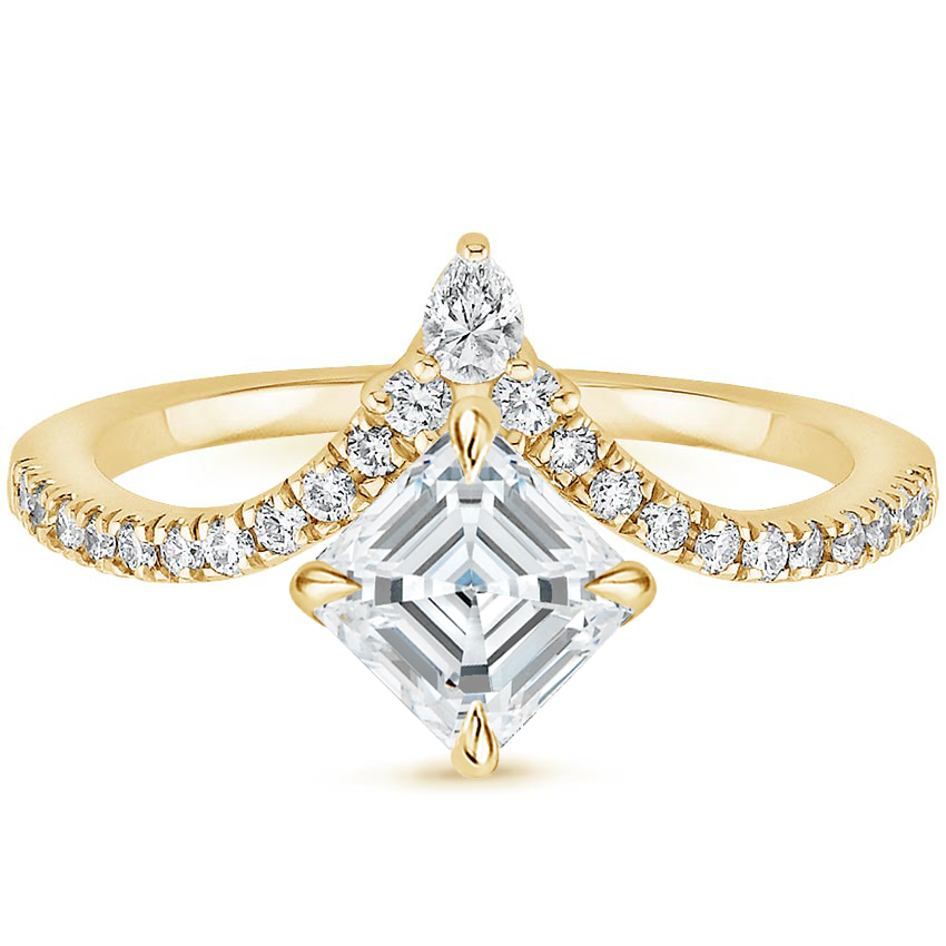 Neenah Unique Lab Grown Diamond Engagement Ring in 18k Gold - Asscher