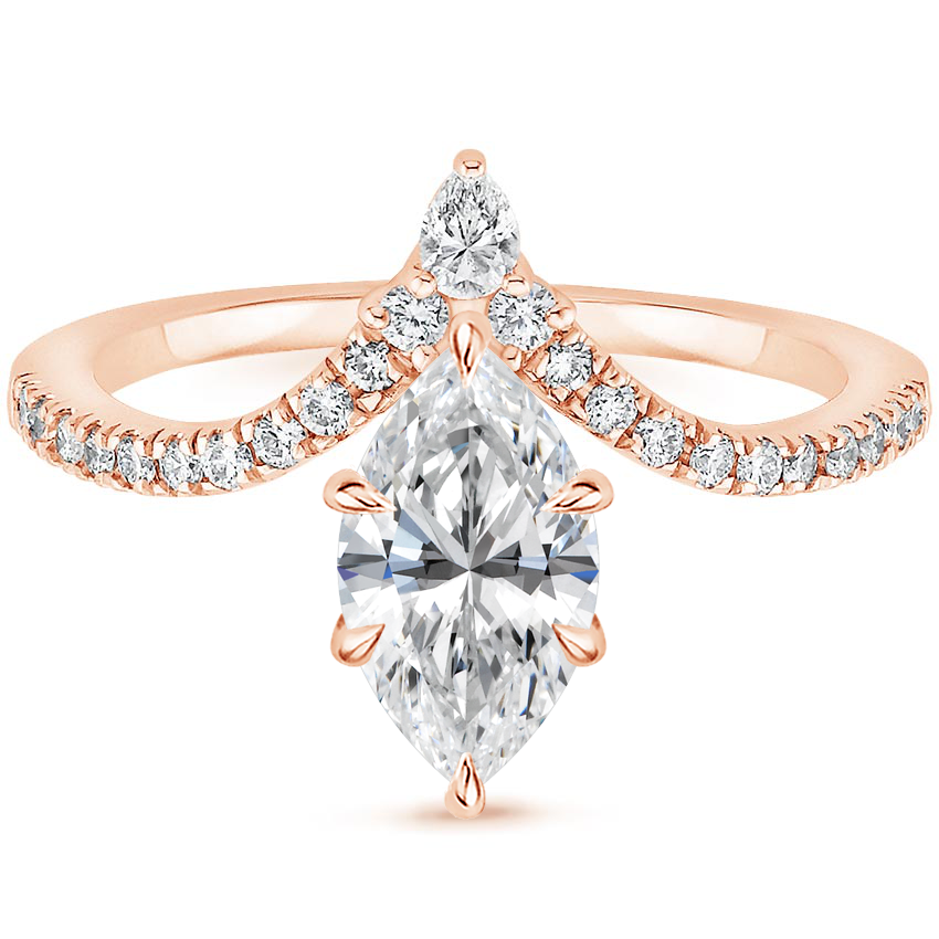 Neenah Unique Lab Grown Diamond Engagement Ring in 18k Gold - Marquise