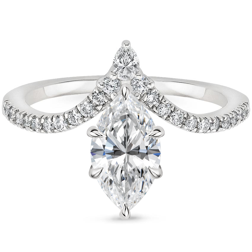 Neenah Unique Lab Grown Diamond Engagement Ring in 18k Gold - Marquise