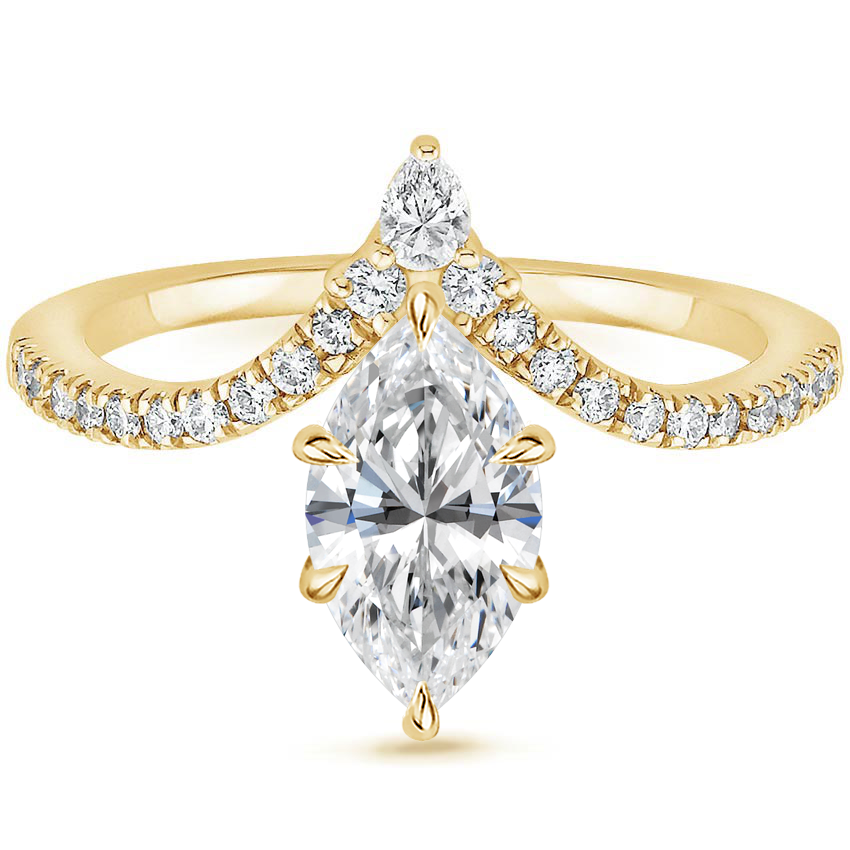 Neenah Unique Lab Grown Diamond Engagement Ring in 18k Gold - Marquise