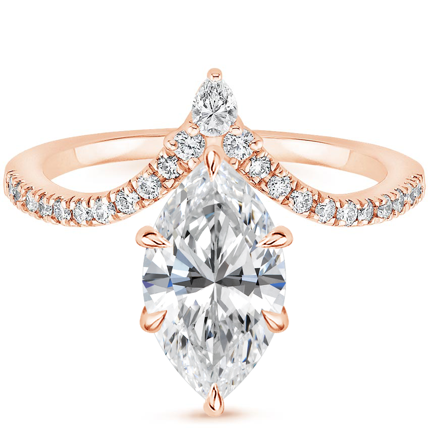 Neenah Unique Lab Grown Diamond Engagement Ring in 18k Gold - Marquise
