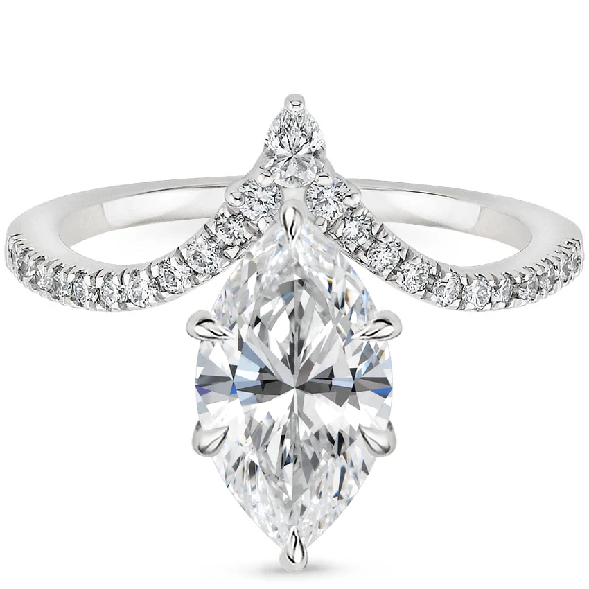 Neenah Unique Lab Grown Diamond Engagement Ring in 18k Gold - Marquise